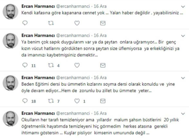 Skandal paylaşımda bulunan felsefe öğretmeni Ercan Harmancı görevden alındı