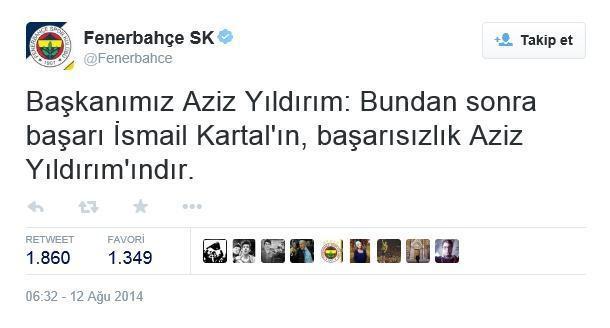 Fenerbahçenin resmi Twitter hesabı o tweeti sildi
