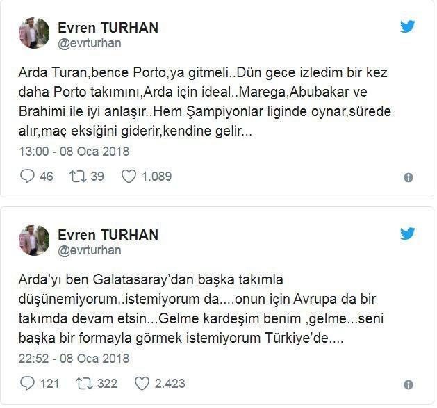 Evren Turhan’dan Arda Turan’a: Gelme kardeşim benim Türkiye’ye gelme