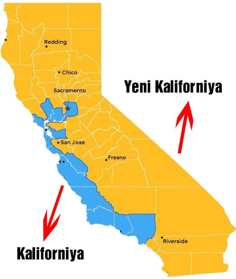 ABDde Yeni Kaliforniya adında yeni eyalet Bağımsızlık ilan ettiler