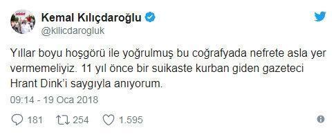 CHP lideri Kemal Kılıçdaroğlu Hrant Dinki andı