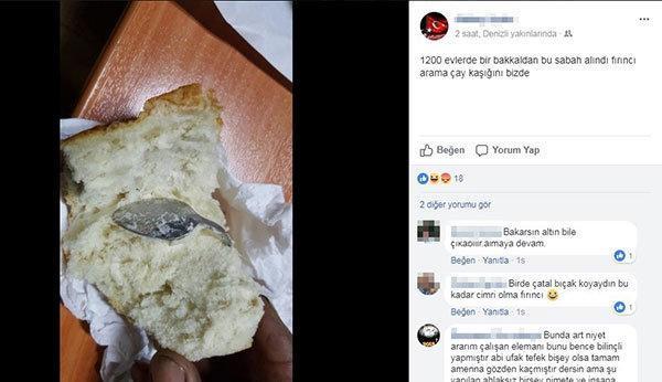 Ekmekten çıkan çay kaşığı sosyal medyayı salladı