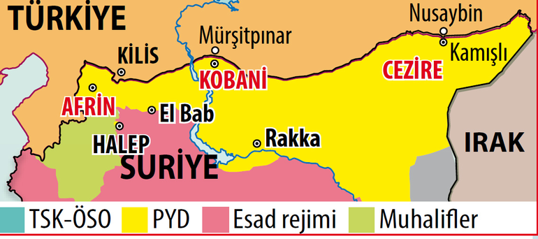 Afrindeki Zeytin Dalı operasyonunda 4. gün Taha Akyol sınırda oluşturulan terör koridorunu yazdı