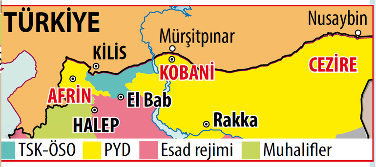 Afrindeki Zeytin Dalı operasyonunda 4. gün Taha Akyol sınırda oluşturulan terör koridorunu yazdı