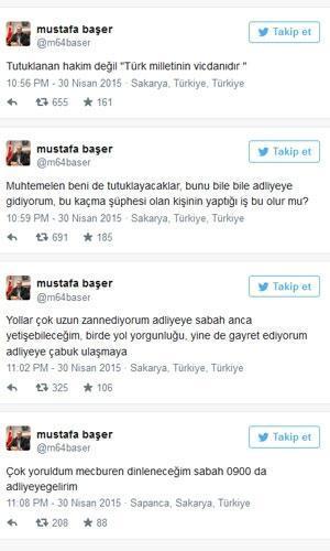 Aranan Hakim Mustafa Başerden flaş tweetler