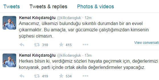 Kılıçdaroğlu twitterdan açıklama yaptı