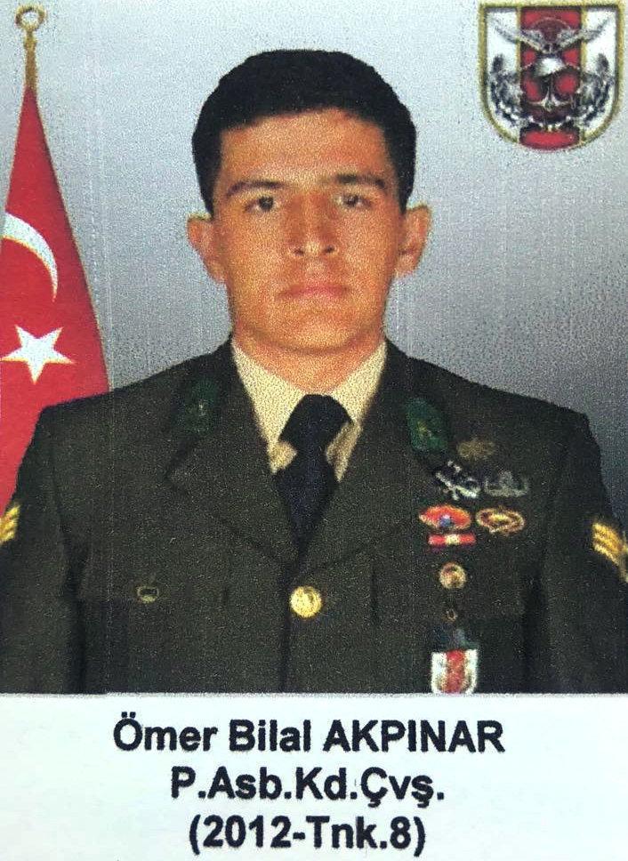 Zeytin Dalı harekatında şehit olan Ömer Bilal Akpınar törenle memleketine uğurlandı