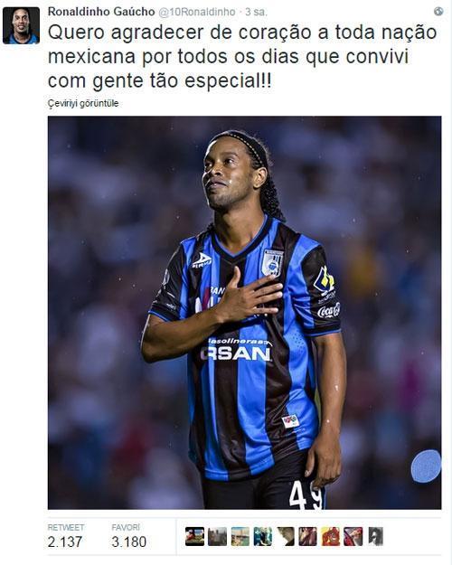 Ronaldinho takımına veda etti