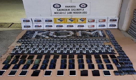 Ankarada 1,5 milyon liralık kaçak cep telefonu ele geçirildi