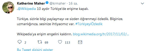 Wikipedia Direktöründen Türkiyeye çağrı