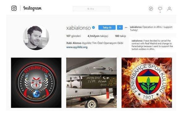 Xabi Alonsonun Instagram hesabını hacklediler