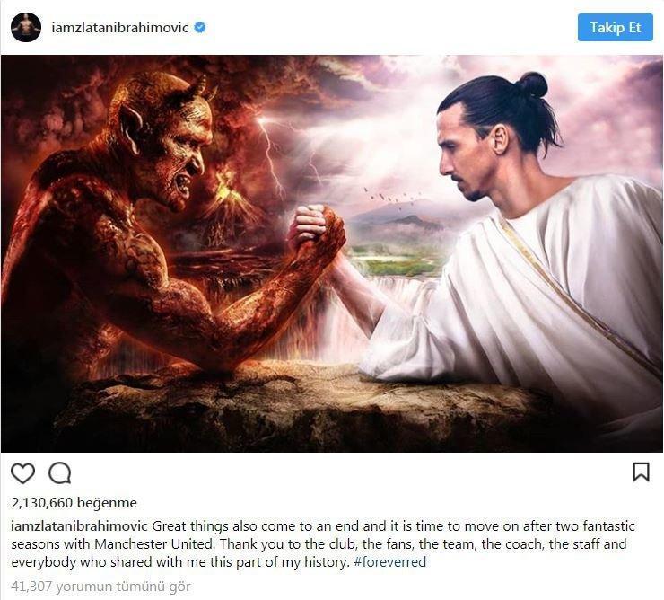 Zlatan Ibrahimovic’ten olay ayrılık paylaşımı