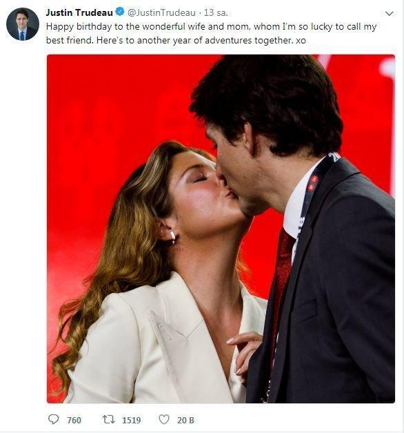Kanada Başbakanı Trudeau karısının doğum gününü böyle kutladı