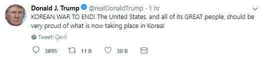 Trump: Kore savaşı sona erdi, Amerikalılar gurur duymalı