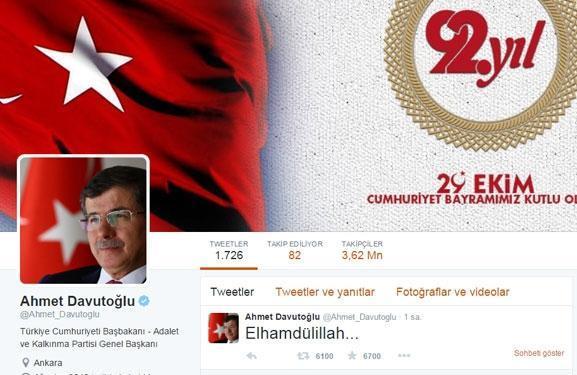Davutoğlu ilk değerlendirmeyi Twitterdan yaptı