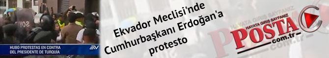 Cumhurbaşkanı Erdoğana Ekvador Meclisinde protesto