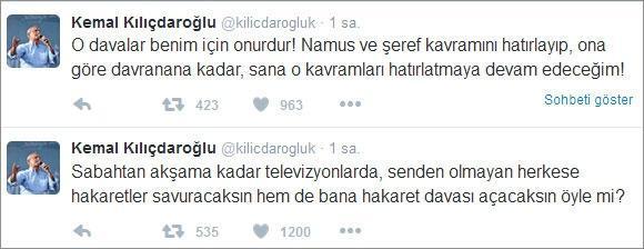 Kılıçdaroğlu: O davalar benim için onurdur