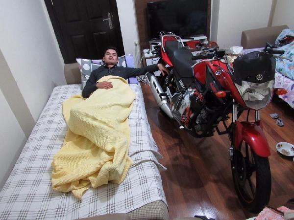 Motosiklet tutkunu Fatih, kazada can verdi