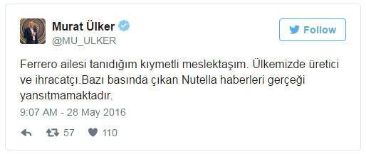 Murat Ülker, Nutella iddialarına yanıt verdi