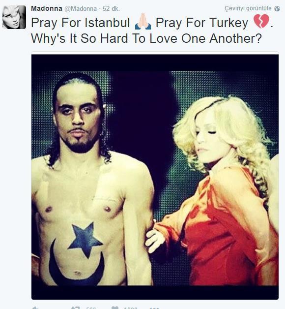 Madonnadan havalimanı katliamı mesajı