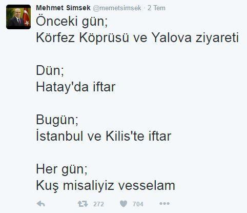 Mehmet Şimşekin eşi kocasına Twitterdan sitem etti