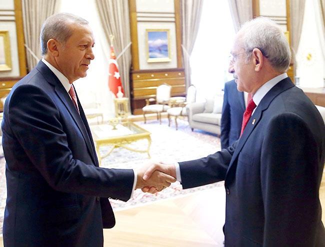 Cumhurbaşkanı; Başbakan, Kılıçdaroğlu ve Bahçeli ile Sarayda görüştü