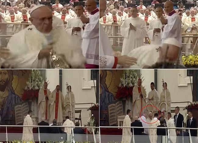 Papa ayin sırasında yere kapaklandı