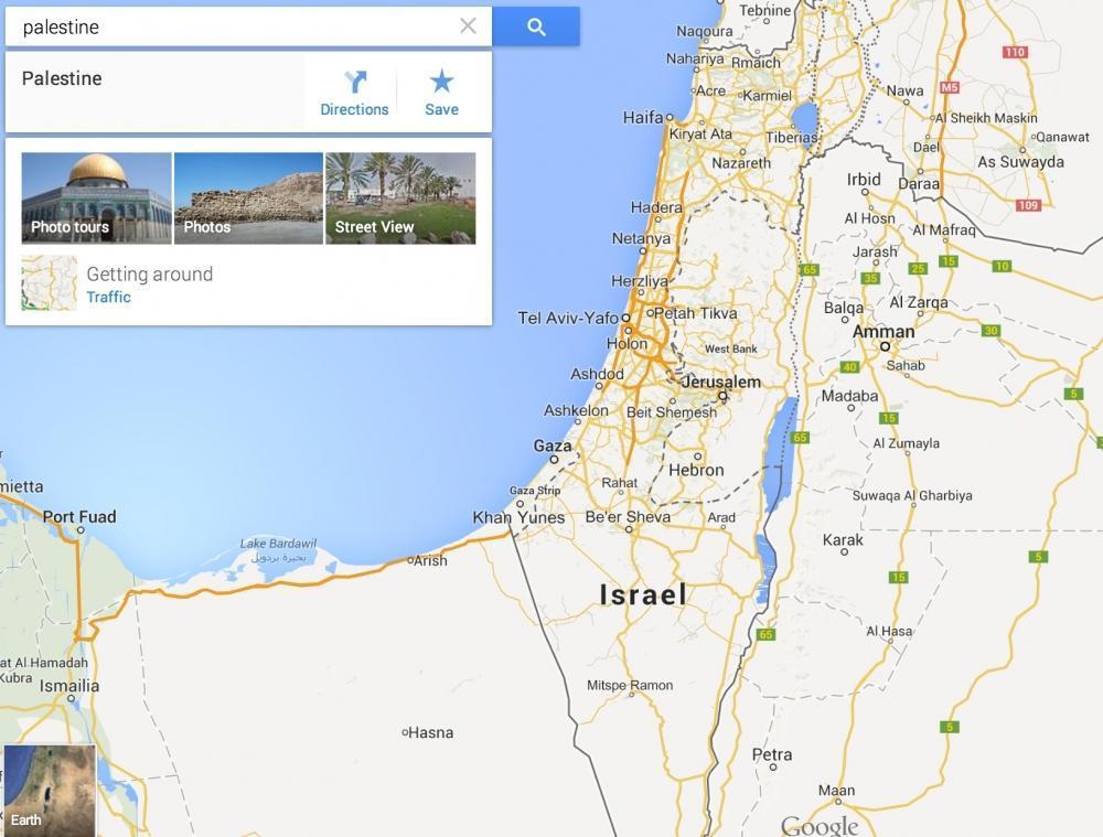 Google Filistini haritadan çıkardı