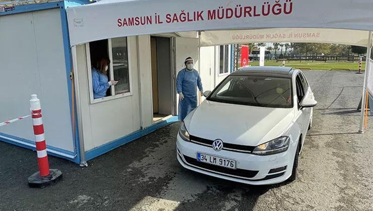 Türkiyede bir ilk Samsunda Araçta PCR testi yapıldı