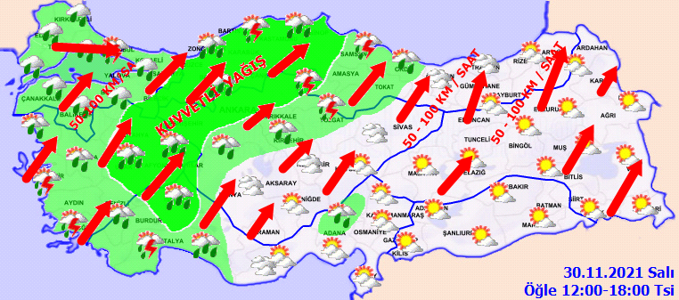 İstanbul’da lodos ne zaman bitecek 30 Kasım İstanbul ve bölgelerdeki hava durumu