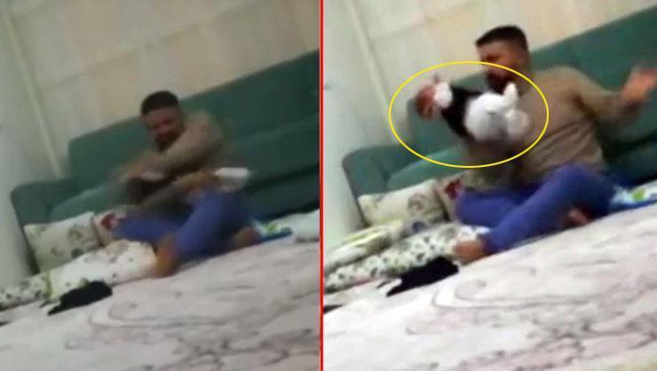 Cani babanın bebeğine acımasızca vurduğu anlar kamerada Tutuklandı