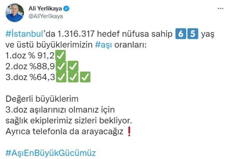 65 yaş üstü aşılanma oranı İstanbulda yüzde 91,2ye çıktı