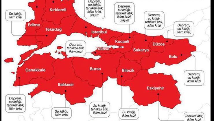 Marmara Belediyeler Birliği, risk haritası çıkardı Deprem, müsilaj, su kıtlığı...