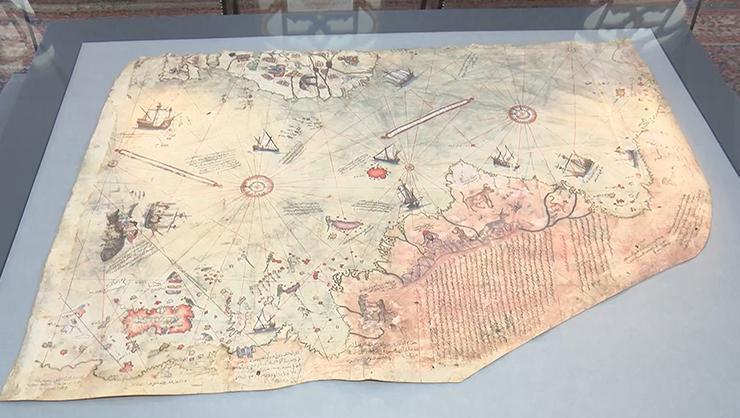 Piri Reisin dünya haritası yeniden Topkapı Sarayında sergilenmeye başlandı