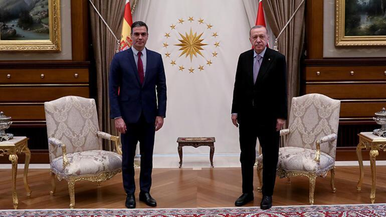 Cumhurbaşkanı Erdoğan, İspanya Başbakanı Sanchezi resmi törenle karşıladı