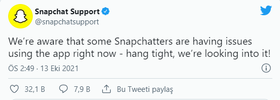 Snapchat çöktü mü, neden açılmıyor 13 Ekim Snapchat erişim sorunu açıklaması