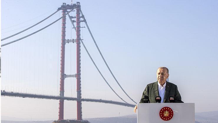 Cumhurbaşkanı Erdoğandan Kanal İstanbul mesajı Çanakkale Köprüsünde sona doğru...
