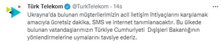 GSM şirketleri duyurdu Ukraynadaki Türklere ücretsiz...