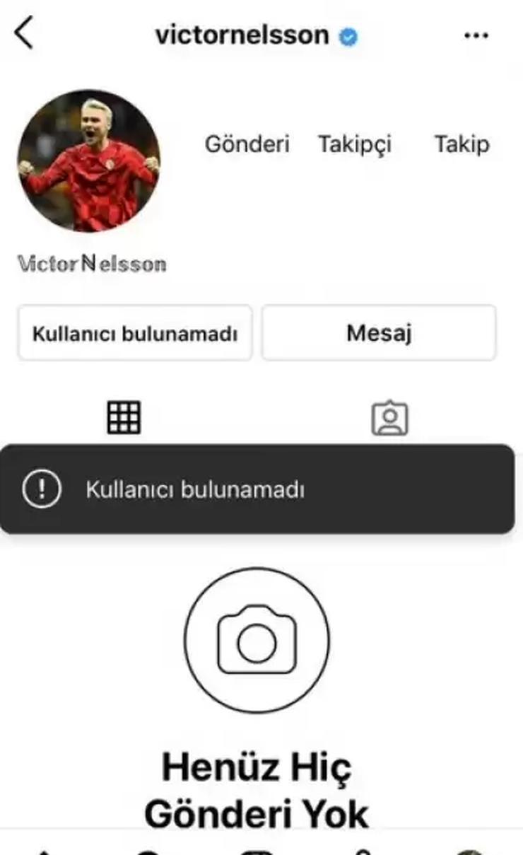 Victor Nelsson Instagram hesabını kapattı Tepkiler...