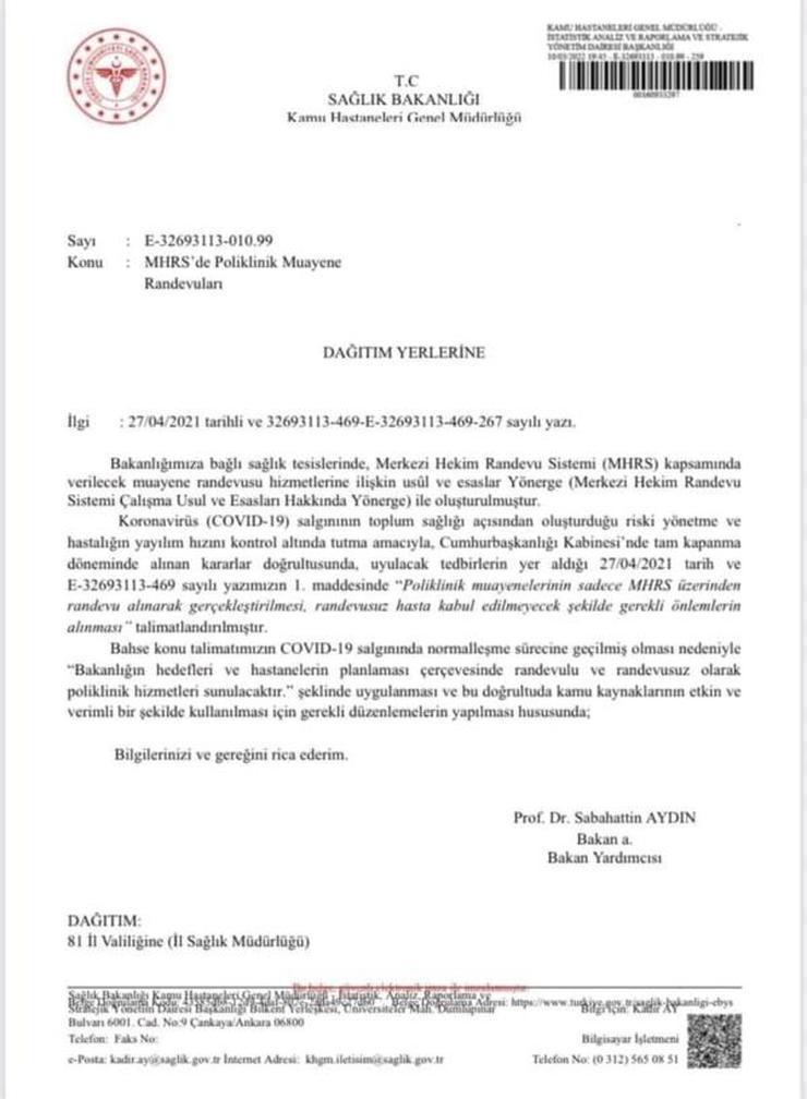 Hastanelerde randevu kaldırıldı mı Devlet hastanelerine randevusuz gidilecek mi Randevusuz hasta muayene olacak mı