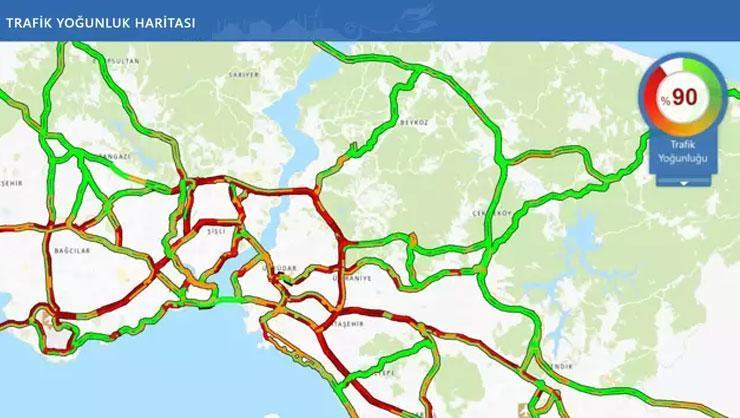 Sağanak yağışlar İstanbul'da etkili oldu! Trafik yoğunluğu yüzde 90'a ulaştı