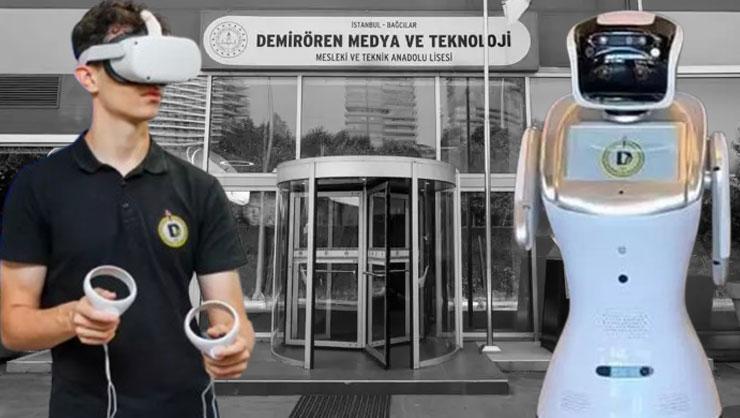 Türkiye'de ilk kez Demirören Medya ve Teknoloji Lisesi'nde açılan bölümü robot tanıtıyor