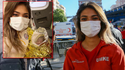 İzmir depreminin kahramanı Edanur Doğan bu kez otobüste doğum yaptırdı