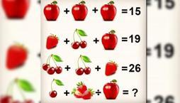 Dahiler için zeka oyunu: Meyvelerin değerini 9 saniyede bulun!