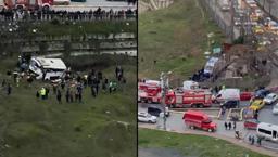 Esenyurt'ta korkunç kaza! Otobüs şarampole yuvarlandı: 4 ölü, 7 yaralı