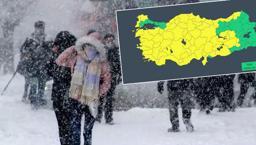 Harita sarıya boyandı: 60 il için alarm! AKOM'dan İstanbul için kar uyarısı