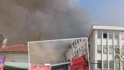 Ümraniye Dudullu’da imalathane yangını: Alevler kısa sürede büyüdü, müdahale anları görüntülendi