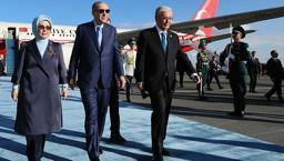 Cumhurbaşkanı Erdoğan, Kazakistan'da resmi törenle karşılandı