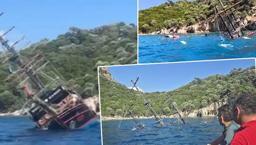 Marmaris'te tur teknesi battı! 110 yolcu tahliye edildi