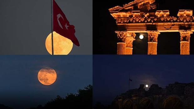 Süper Dolunay Türkiye'nin dört bir yanında görsel şölen yarattı!)